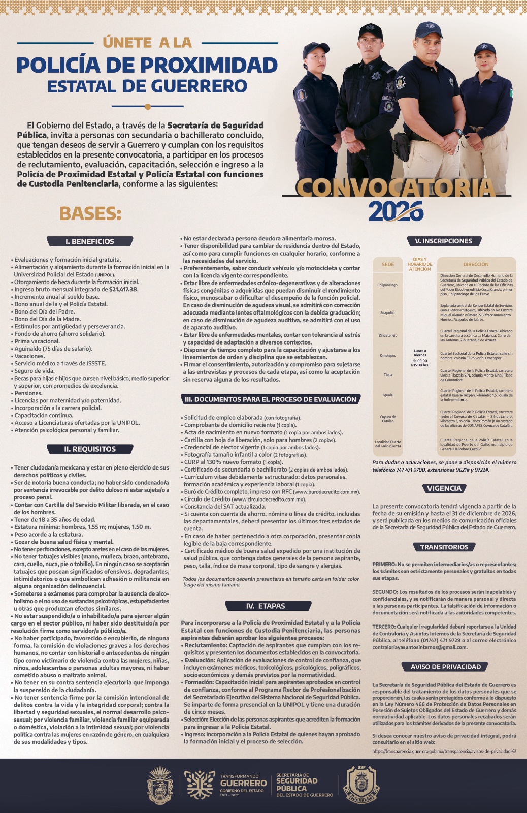 Convocatoria Policía de Proximidad y Custodia Penitenciaria